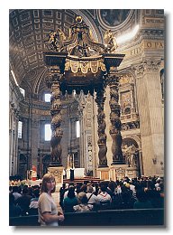 Rebecca Snyder in St. Peters with Bernini's canopy